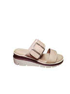 Sandali ARRES Beige con Fibbia e Zeppa Comfort