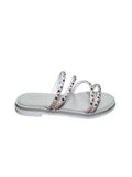 Sandali Donna Arres con Fasce Borchiate Argento
