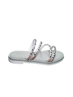 Sandali Donna Arres con Fasce Borchiate Argento