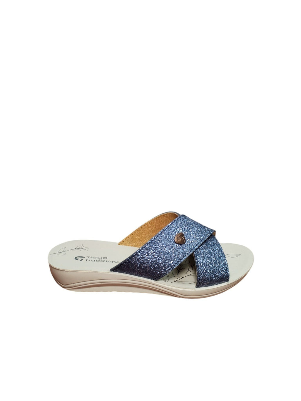 Sandali Donna Tiglio Tradizione Glitter Blu Comfort