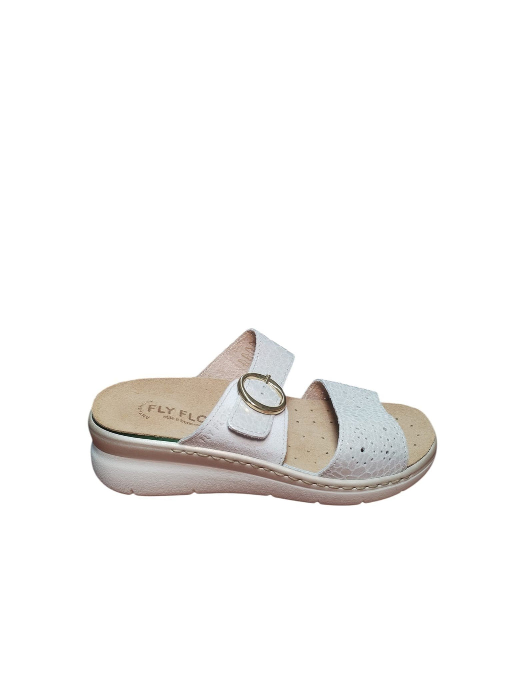 Sandali Donna Comfort Fly Flot Bianco con Fibbia Regolabile