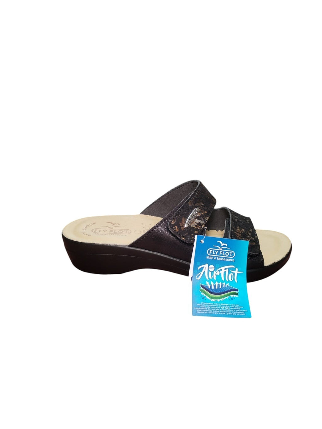 Sandali Donna Fly Flot Airflot Comfort Nero Floreale