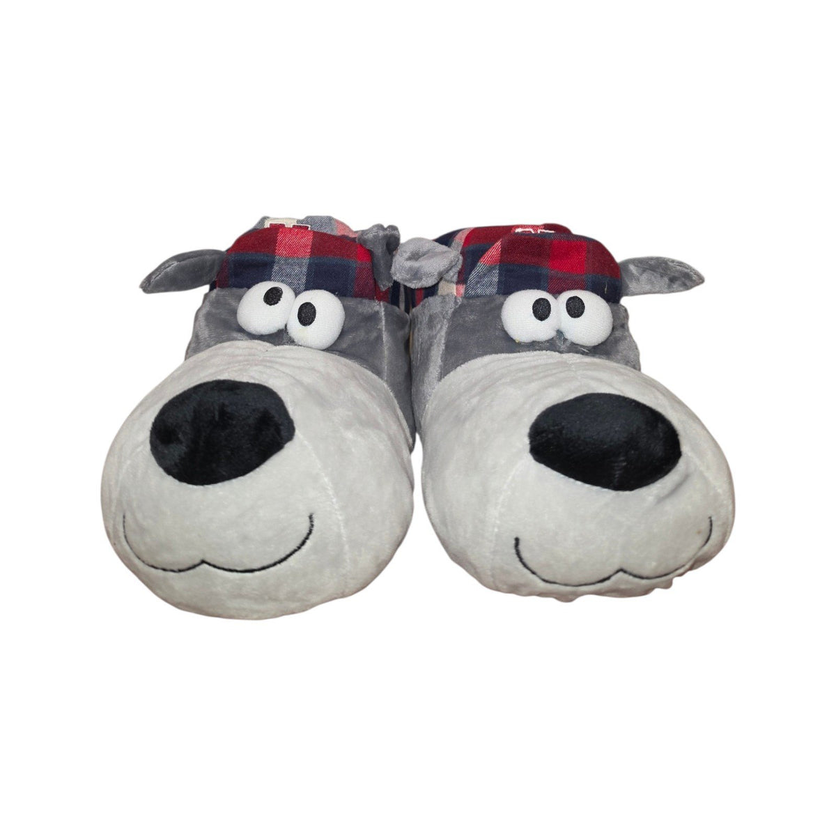 Moppine Peluche Cane Grigio con Dettagli Scozzesi