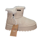 Stivaletto Donna Original Marines Beige con Pelliccia e Zip