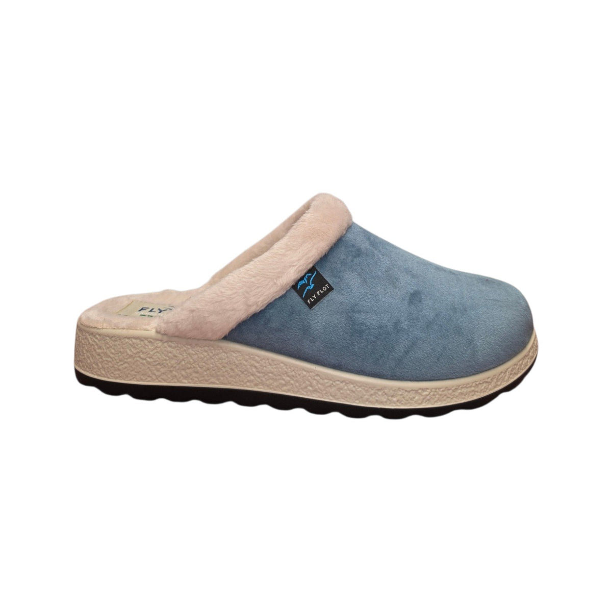 Pantofole Donna FLY FLOT Blu con Pelliccia Sintetica