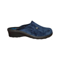 Pantofole Donna Velluto Blu Scuro Comode con Zeppa