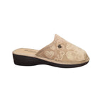 Pantofole Tiglio Donna Beige con Cuori Glitterati