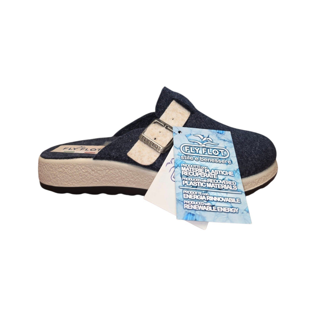 Fly Flot Zoccolo Comfort Donna Blu con Fibbia