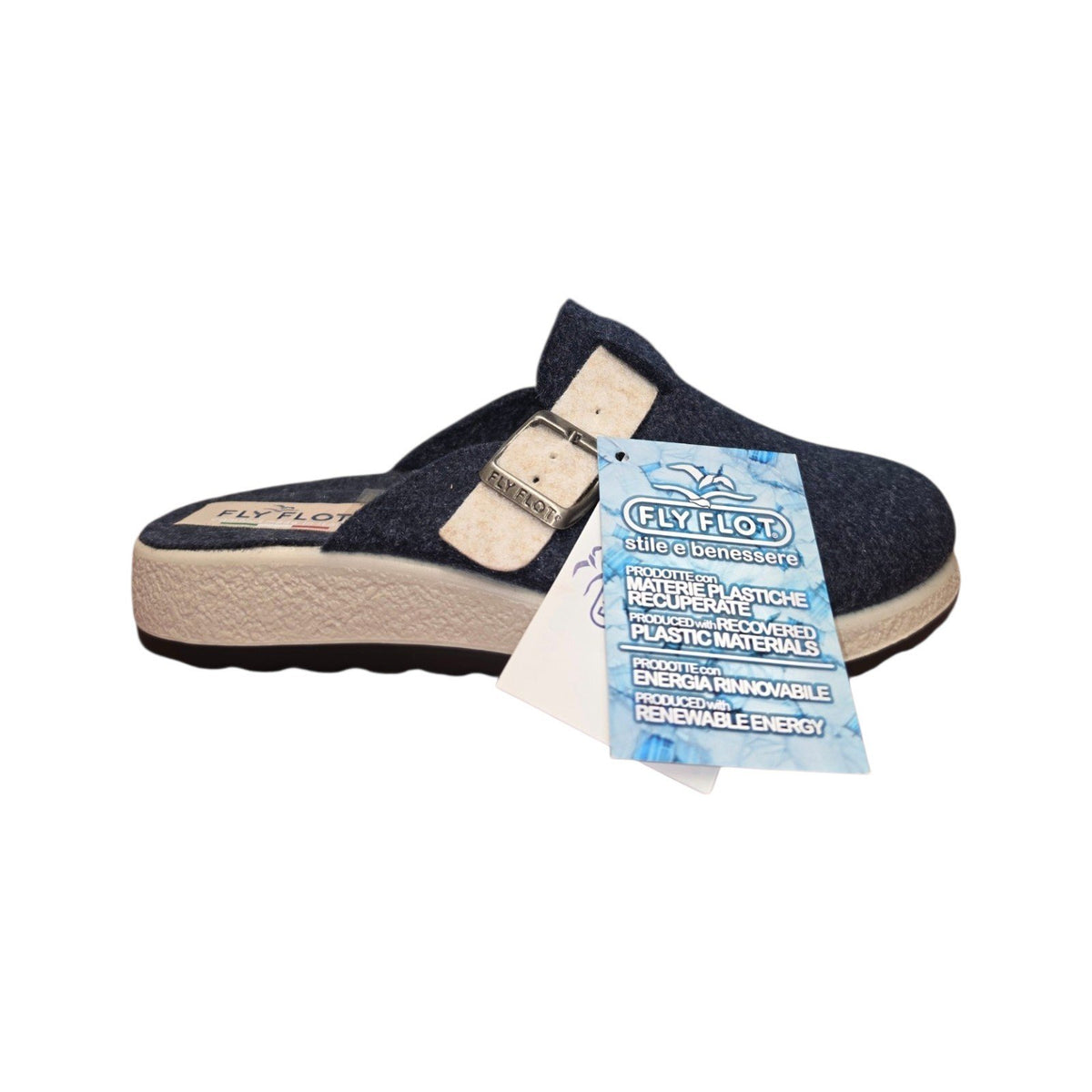 Fly Flot Zoccolo Comfort Donna Blu con Fibbia