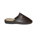 Pantofole Uomo Tiglio in Pelle Marrone Scuro Comfort