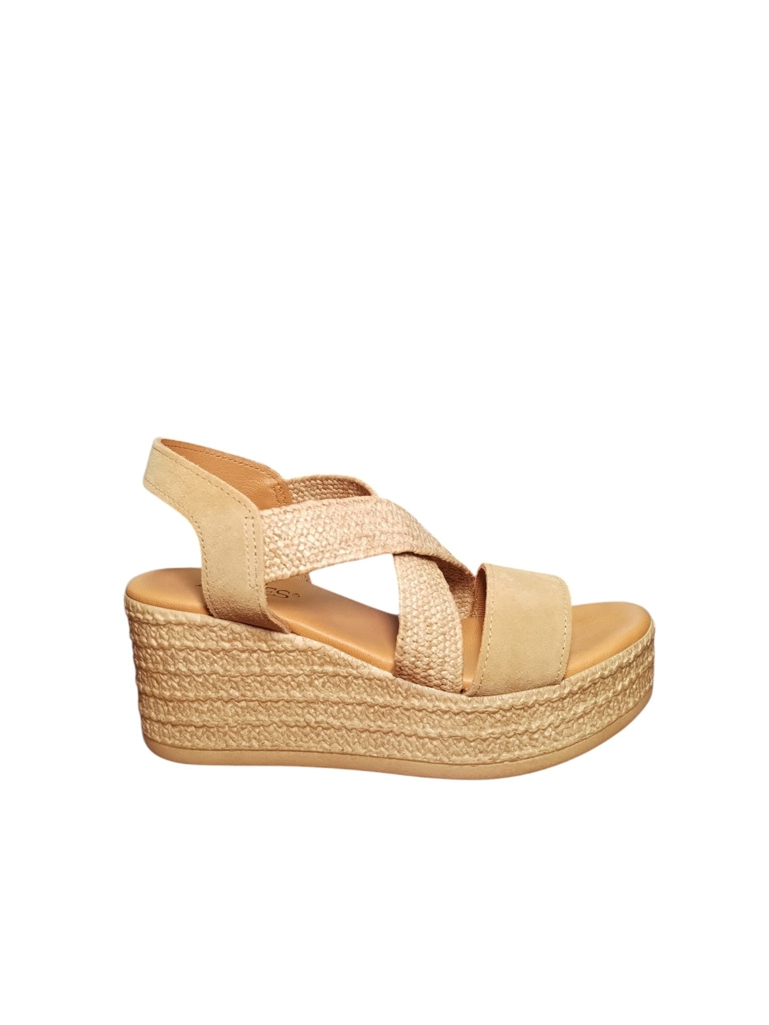 Sandali ARRES con Zeppa Intrecciata Beige