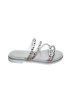 Sandali Donna Arres con Fasce Borchiate Argento