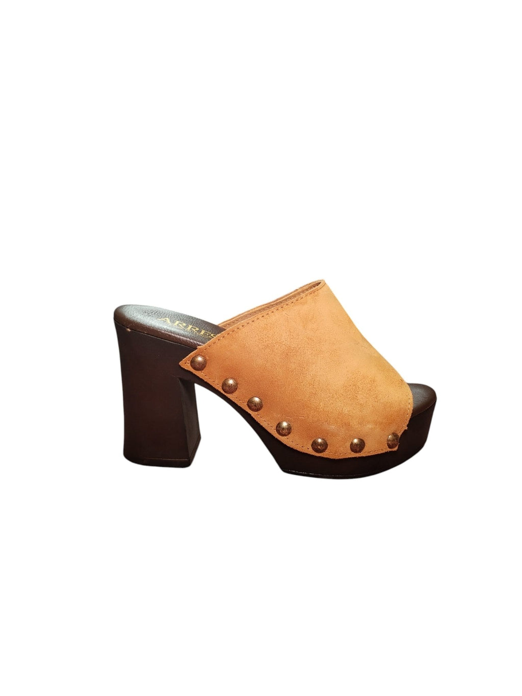 Zoccolo ARRES Donna con Tacco Largo, Plateau e Borchie