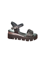 Sandali ARRES Platform Neri Donna con Suola Chunky e Dettaglio Argento