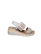Sandalo Donna ARRES con Zeppa Comfort Beige e Bianco