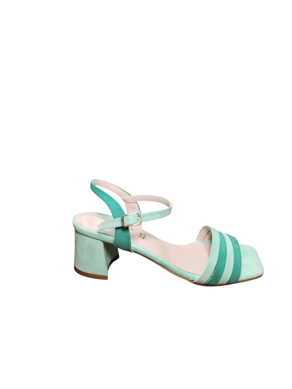 Sandali ARRES donna Suede Verde Menta con Tacco Basso