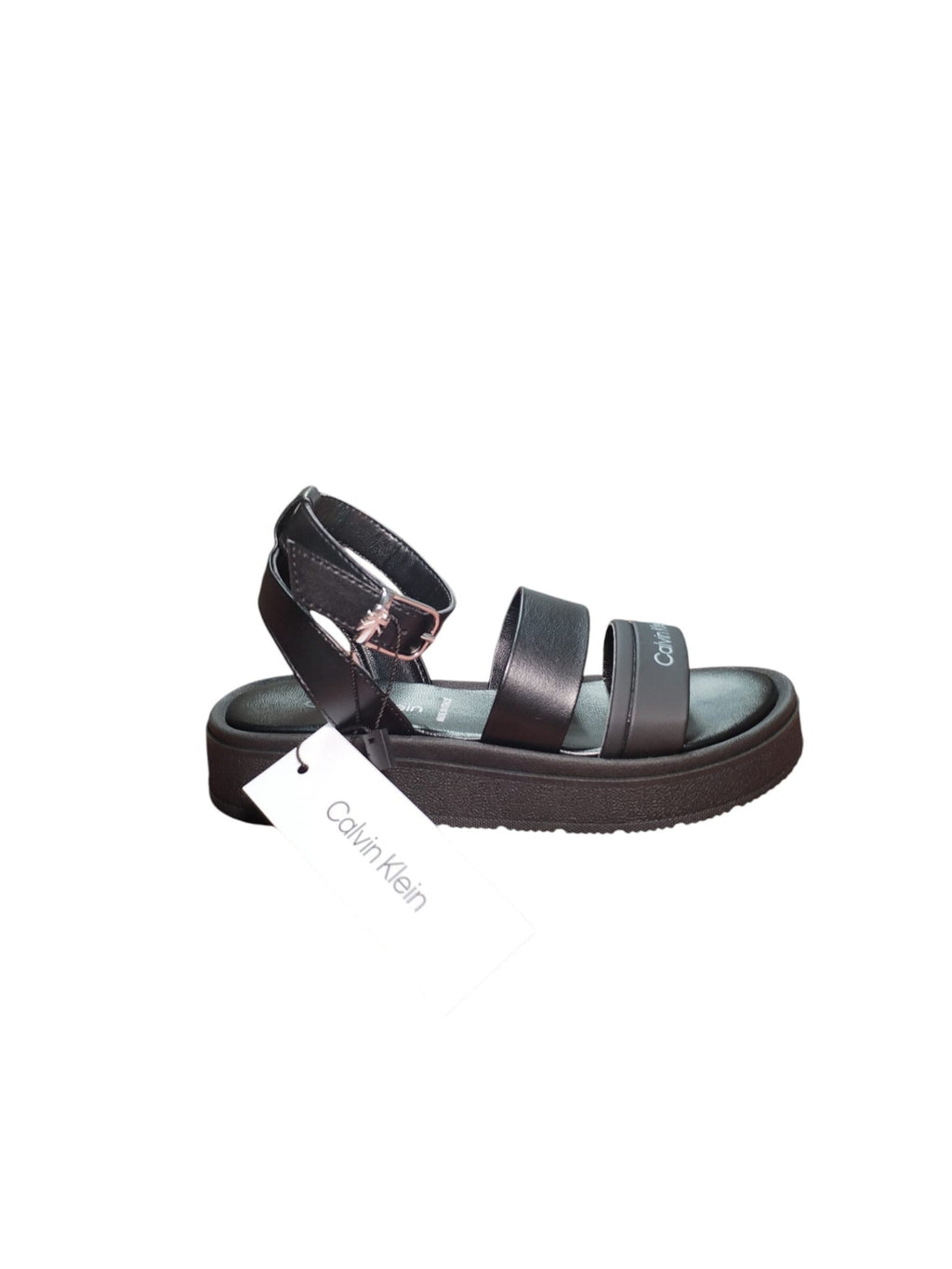 Sandali Platform Calvin Klein Neri con Fasce e Cinturino